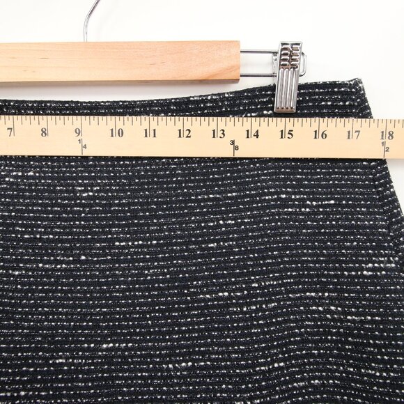 LOFT Skirt Blue White Tweed Textured Mini Pencil Lined Classic Professional 12 - Picture 5 of 9